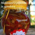Conserva di melanzane e peperoni in agrodolce