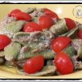 Pasta al pesto di tonno, olive e zenzero