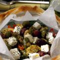 Feta con verdure e olive