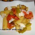 Rigatoni con zucchina,peperoni e pomodoro