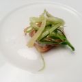 Crostini con puntarelle, alici e stracciatella