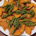 Zucca al forno e asparagi lessi
