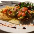 Millesfoglie di carciofi, rucola e bottarga