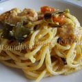 Spaghetti con pollo al pesto di lime