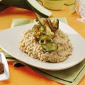 Risotto cremoso e nastri croccanti