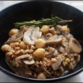 Zuppa di ceci, funghi e farro