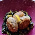 Polpette di acciughe con cicoria ripassata