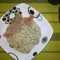 Orzotto ai funghi con crudo croccante