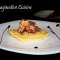 Disco di purè al cardamomo con polpo piccante