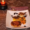 Mini tarte tatin con cipolla glassata, pancetta[...]