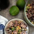 Polipetti con ceci, sedano e lime