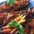 BARCHETTE DI MELANZANE RIPIENE DI PASTA