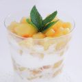 Coppa di pesca e mascarpone