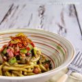 spaghetti alla chitarra con crema di carciofi,[...]