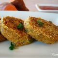 Medaglioni di amaranto, batata e porro
