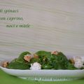 Insalata di spinaci con caprino, noci e miele