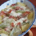 Patate e finocchi con mozzarella e speck