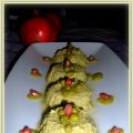 Mini soufflé di piselli con chicchi di melograno