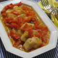 Bocconcini  di pollo con cipolla e peperone