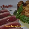 Tagliata di tonno e caponatina siciliana