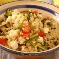 Insalata di riso con feta e verdure grigliate