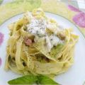 75. Tagliatelle con pancetta al gorgonzola