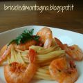 Spaghettini con code di mazzancolle e pomodoro