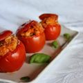 Pomodori ripieni di riso, patate e cozze.
