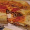 Pizza ripiena alle melanzane.