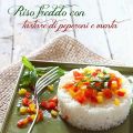
Riso freddo con tartare di peperoni e menta