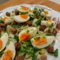 Insalata di valeriana, finocchi e uova bazzotte