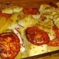 Teglia di baccalà, patate e pomodori