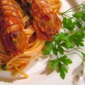 Spaghetti al sugo di canocchie (o cicale)