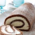 Rotolo al cacao con crema al cioccolato bianco