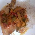 Juicy curry chicken legs with peppers and[...]