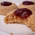 Peanut butter raspberry jam thumbprint cookies