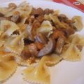 Farfalle con porcini e gamberi