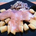 INSALATA AFFUMICATA DI MELONE E SALMONE