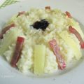 Risotto con formaggio e salame