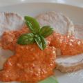 Lonza di porcello con crema di peperoni e yogurt