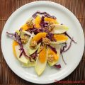 Insalata di belga, cavolo rosso, arance e noci