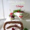 Rotolo al cacao con panna, mascarpone e ciliegie