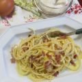 Spaghetti alla carbonara con uova sode