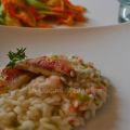 Risotto ai fiori di zucca e triglie scottate