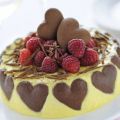 Bavarese con cuori di cioccolato