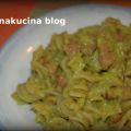 Pasta con crema di porri e wurstel