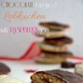 Chocolate brushed lebkuchen with raspberry jam