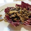 Straccetti di vitello con porcini e radicchio