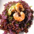 Riso Venere con cavolo rosso e mazzancolle,[...]