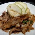 SEITAN CON FUNGHI E COUSCOUS DI MELA ED ANANAS